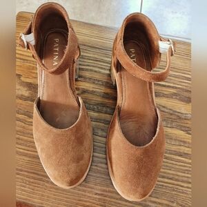 Portland Leather Patina Mary Jane Heels Size 6.5